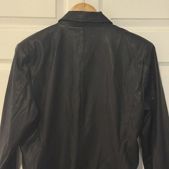 BLANKNYC Black Faux Vegan Leather Double Breasted Blazer Women’s Size Large L - Picture 5 of 11